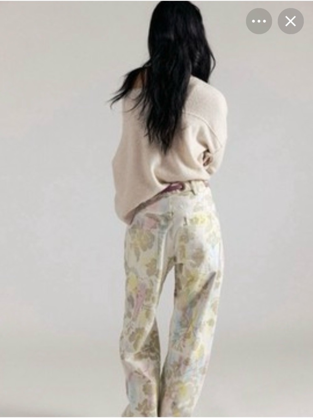 NWT Free People Moxie Printed Flocked Low Slung Barrel Jeans Size 27 - Picture 3 of 3